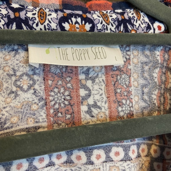 The Poppy Seed; Orange Boho Floral, Plaid & Checkered Flannel - Picture 7 of 7